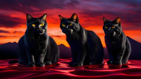 Black Cats On The Prowl wallpaper