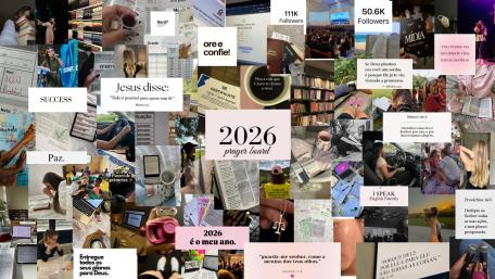 2026 Vision Board Collage of Faith Study Success and Peace wallpaper