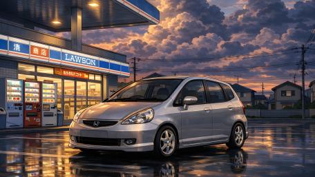 Honda Fit GD3 at Lawson Sunset After Rain wallpaper