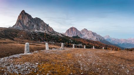 Autumn Silence at Giau Pass in the Italian Dolomites wallpaper