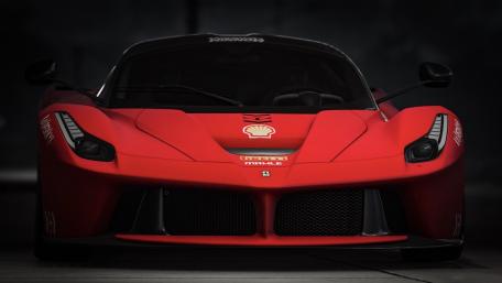 Front View Ferrari LaFerrari Hypercar in Dramatic Studio Lighting wallpaper