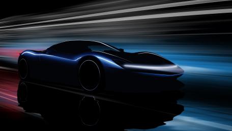 Neon Dream Run Pininfarina Battista Hypercar in Motion wallpaper