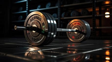 Heavy Barbell and Dumbbells Resting on Gym Floor 4K Wallpaper wallpaper