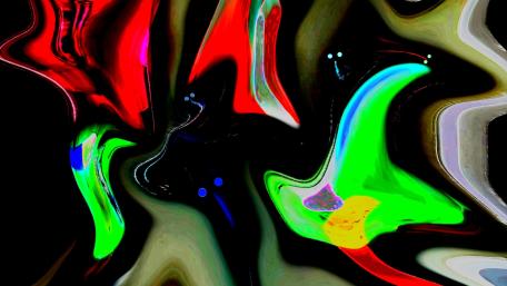 Neon Liquid Currents on a Midnight Canvas wallpaper