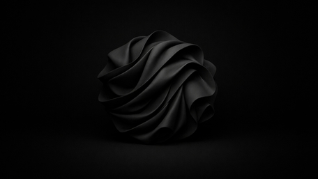 Midnight Folded Sculpture in Matte Black Minimalism wallpaper