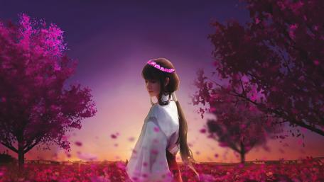 Whispers of Spring Beneath Sakura Skies wallpaper