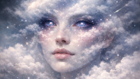 Stardust Reverie Cloudborne Goddess Portrait wallpaper