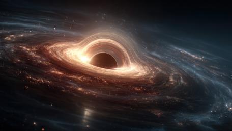 Radiant Black Hole Vortex in the Silent Universe wallpaper
