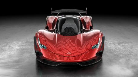 Red Concept Hypercar Front View in Ultra Sharp 4K Detail wallpaper