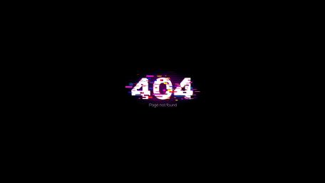 Glitchy 404 Error Signal on Deep Black Tech Background wallpaper