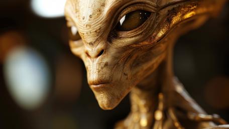 Gilded Alien Stare in the Silent Dark wallpaper