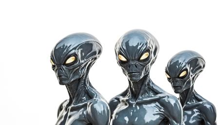 Silent Grey Extraterrestrials Watching a Quiet Sunlit Street in 4K wallpaper