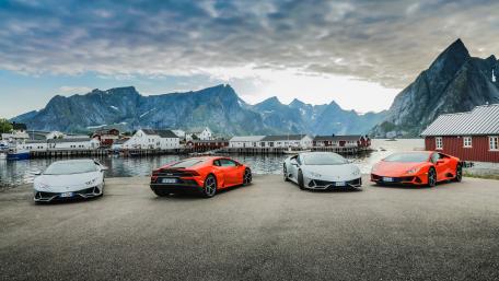 Lamborghini Huracan Supercars by the Fjord in Crisp 5K Glory wallpaper