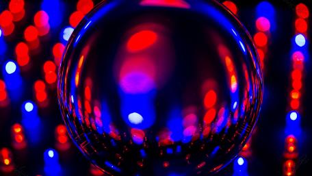 Neon Reflections in a Glossy 3D Sphere wallpaper