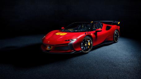 Ferrari SF90 XX Dreamcar in Dramatic Studio Lighting 5K Wallpaper wallpaper