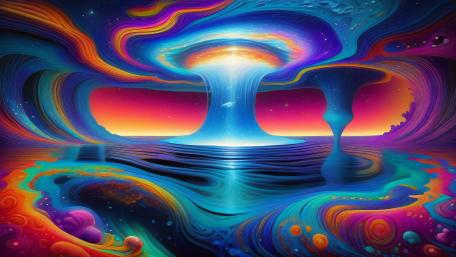 Psychedelic Lake wallpaper