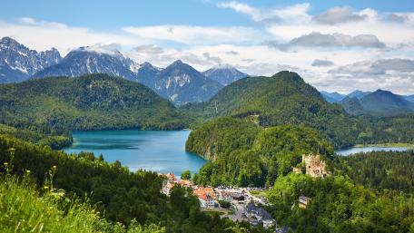 Alpine Serenity Above Hohenschwangau Castle and Lakes of Schwangau wallpaper