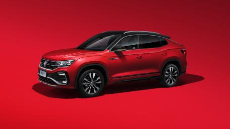 Volkswagen Tayron X Red Coupe SUV Studio 4K Wallpaper wallpaper