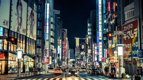 Neon Nights of Shibuya Tokyo Citylights and Urban Pulse wallpaper