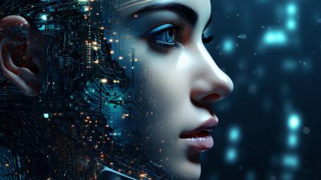 Neon Circuit Dreamer Android Profile in Futuristic Twilight wallpaper