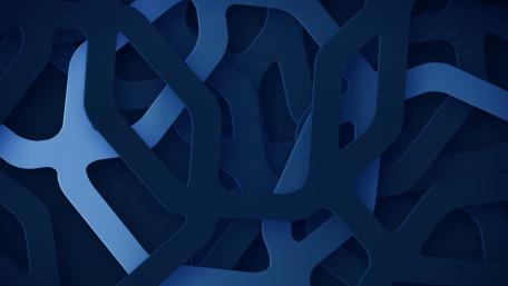 Interwoven Blue Ribbons Abstract Motif Pattern in Deep 4K Hues wallpaper