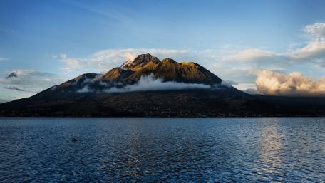 Golden Dawn Over Mount Pinatubo Crater Lake wallpaper