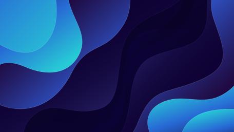 Layered Blue Hues Flowing Through Modern Abstract Curves wallpaper