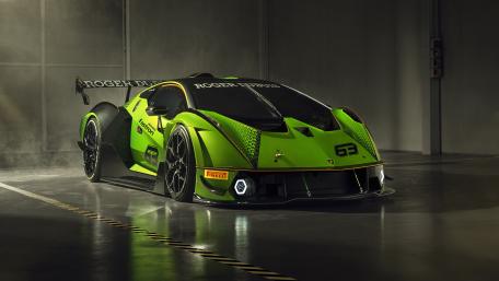 Lamborghini Essenza SCV12 Neon Green Track Weapon in 5K wallpaper