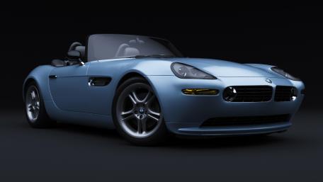 Silver Blue BMW Z8 Roadster in Dramatic Studio Lighting wallpaper