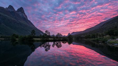 Twilight Reflections at Otertinden in the Lyngen Alps Norway wallpaper