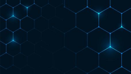 Neon Blue Hexagon Network Abstract Honeycomb Grid 4K Wallpaper wallpaper