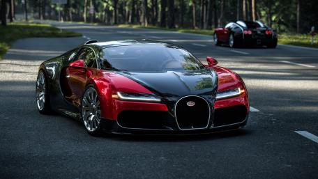 Bugatti Veyron Dreamcar Gliding Through Forest Road in Crisp 4K wallpaper