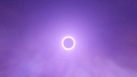 Ethereal Purple Void Ring in a Silent Cosmic Sky wallpaper