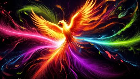 Rainbow Railed Phoenix wallpaper