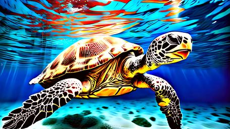 Vibrant Sea Turtle wallpaper