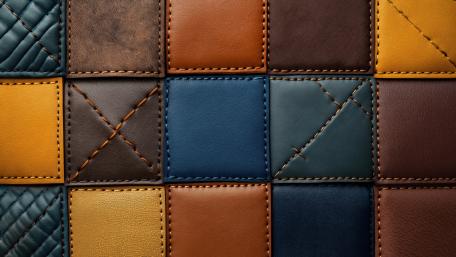 Stitched Leather Squares in Modern AI Abstract Patchwork 5K wallpaper