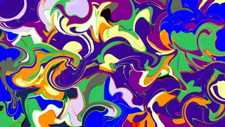 Electric Marble Swirls in Neon Indigo and Citrus Tones wallpaper