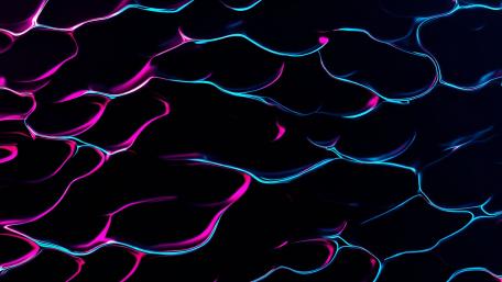 Neon Ripple Cells in Midnight Flowing Abstract 5K Wallpaper wallpaper