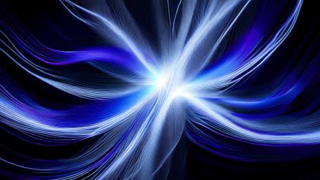 Luminous Blue Spiral Waves in Futuristic AI Abstract Art wallpaper