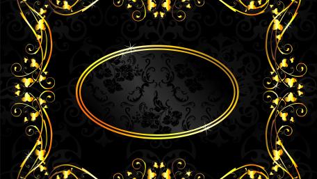 Golden Ornamental Vines on Dark Damask Elegance 4K Abstract Wallpaper wallpaper