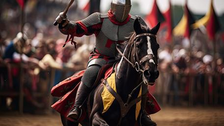 Armoured Knight Charging Through Tournament Glory wallpaper