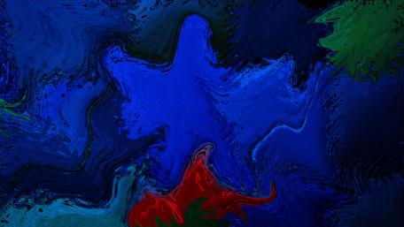 Celestial Inkstorm Over Abyssal Seas in Modern Fantasy Abstraction wallpaper