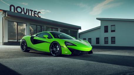 Neon Green Novitec McLaren 570GT Supercar 4K Wallpaper wallpaper