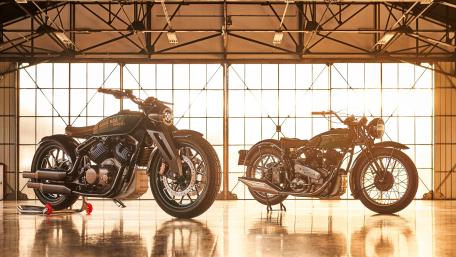 Royal Enfield Concept KX 4K Hangar Glow Motorcycle Wallpaper wallpaper