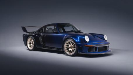 Singer DLS Turbo Porsche 911 In Midnight Blue 4K Wallpaper wallpaper
