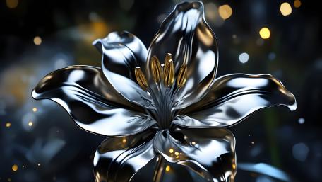 Liquid Metal Lily wallpaper