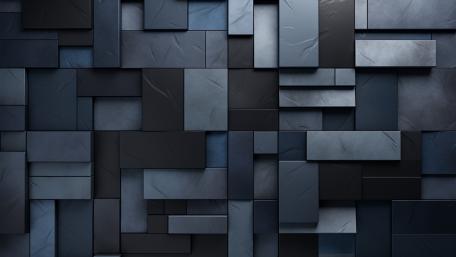 Graphite Geometry Panels in Layered Grey Abstract Pattern wallpaper