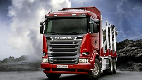 Powerful Red Scania Truck Ready for the Open Road wallpaper