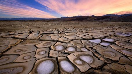 Sunrise Over Cracked Playa in Death Valley National Park wallpaper