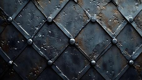 Weathered Silver Lattice Steel with Rusted Patina Abstract Texture wallpaper